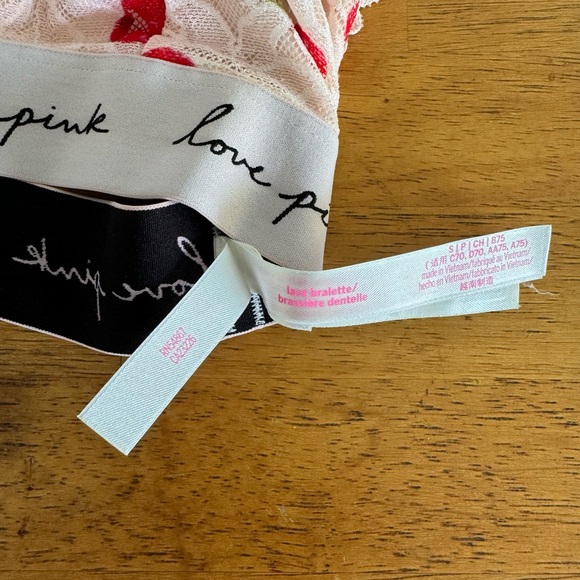 VS Pink Cherry Lace Bralette - Picture 2 of 5